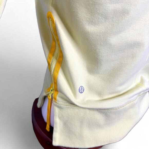 Lululemon Rejuvenate Pullover Sweatshirt 2 Yellow Zip Hem‎ Athleisure Sporty Fit - Picture 7 of 10